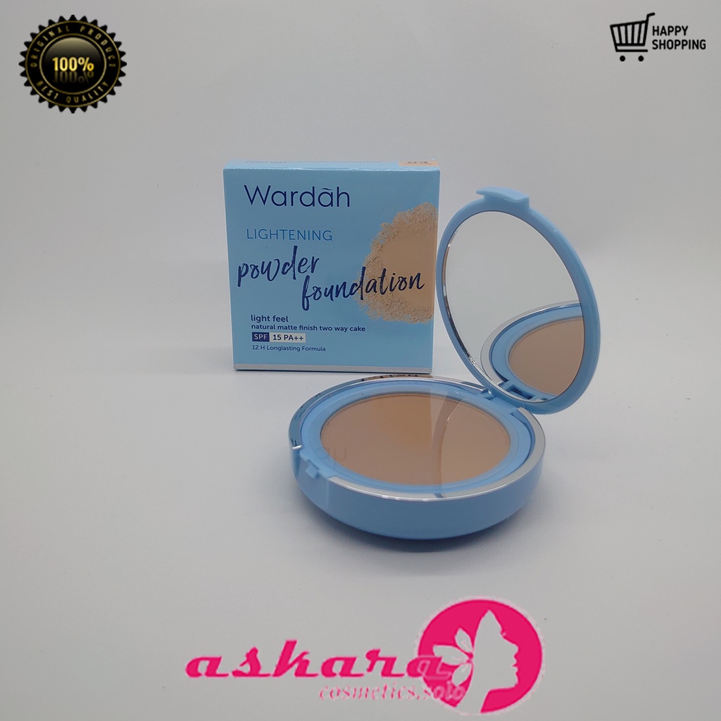 Wardah Lightening Powder Foundation Light Fell 12 gr / Wardah Lightening Powder Foundation Refill / Wardah Lightening Powder Foundation / Wardah Two Way Cake Light Feel