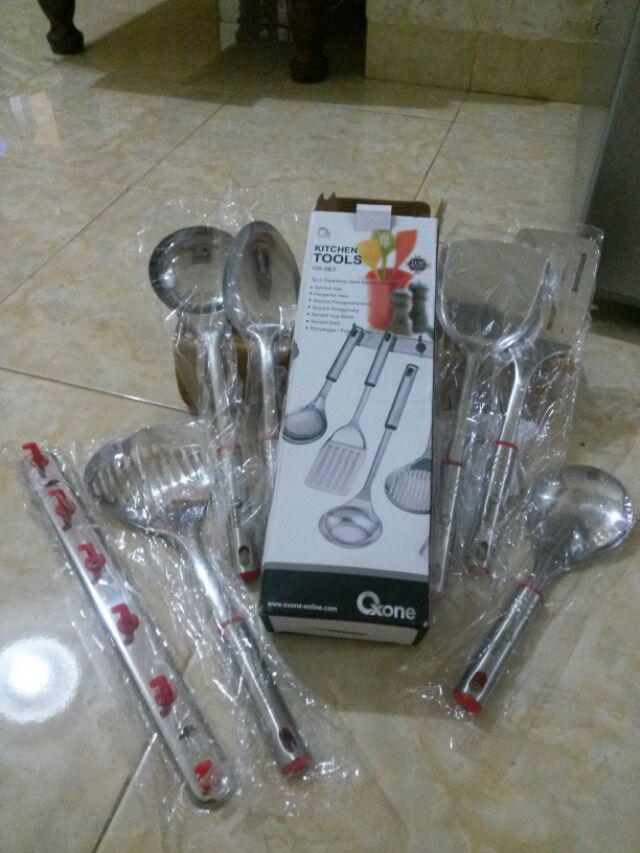 Oxone Ox-963 Kitchen Tools Sendok Masak Sodet Spatula Ox 963 Sutil Set Peralatan Masak Stainless