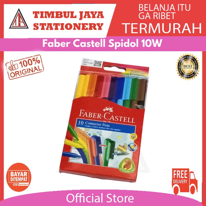 

Hemat Spidol (Connector Pens) Faber Castell 10 Warna Limited
