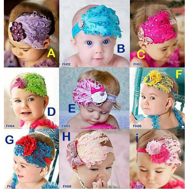 Headband Anak Feather Top Baby