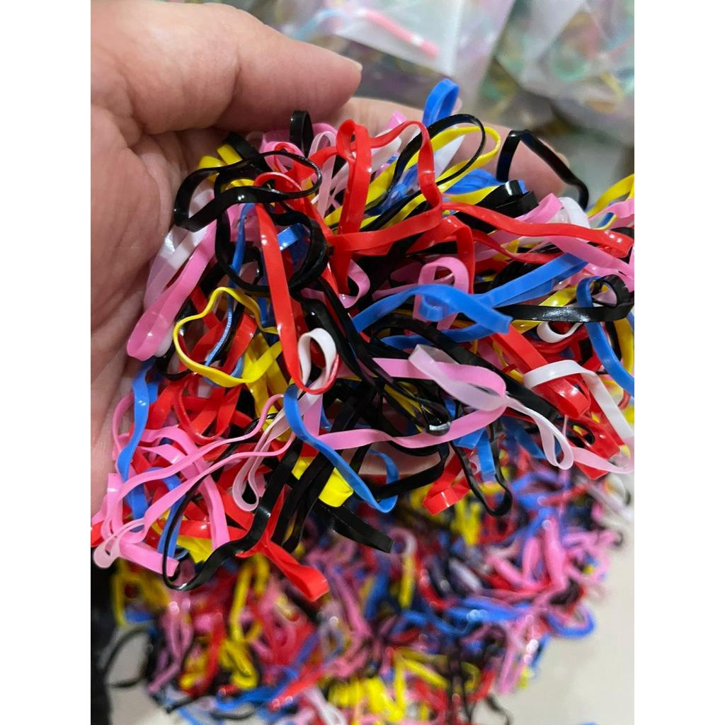 2000 PCS Karet Jepang /Karet Ikat Rambut / Karet Rambut Free pouch - Hitam