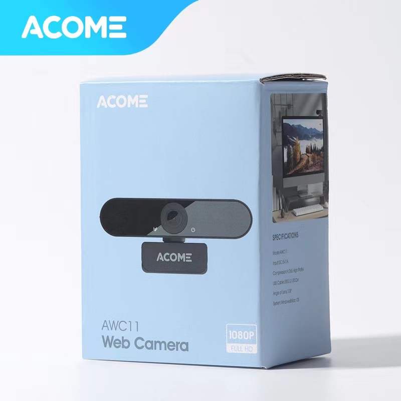 ACOME webcam 1080 HD USB kamera Microphone 360 Noice Reduction Garansi resmi 1 thn AWC11