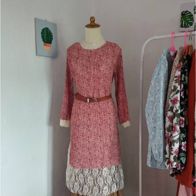 Tunik plisket Import Bangkok, tunik flower, tunik plisket