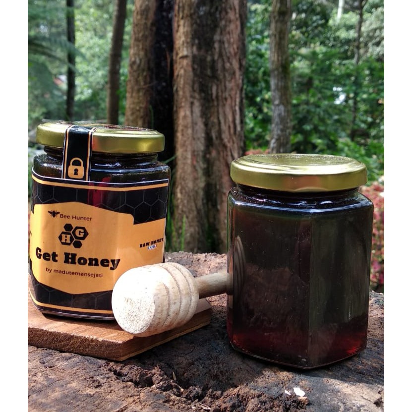 GET HONEY - Madu Hitam Natural Black Madu Alami Asli 100% FREE Sendok Kayu Aren