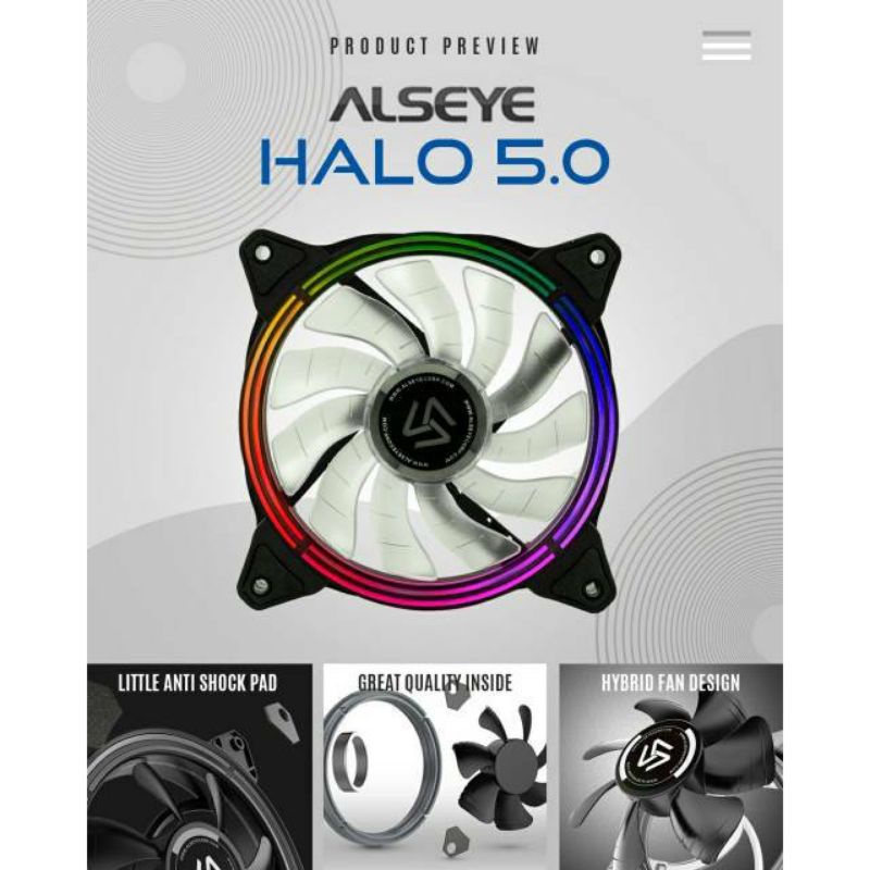 Alseye Fan Case 12Cm H120 5MR Auto RGB/CPU Cooler 12Cm Alseye Halo