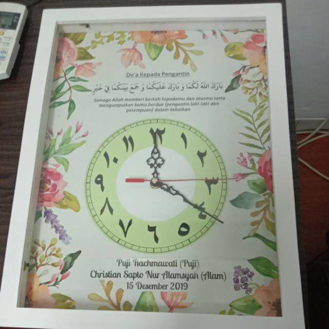 Hiasan Jam Dinding Custom Frame Kaca Scrapbook Design Bisa Pilih Uk 30x40