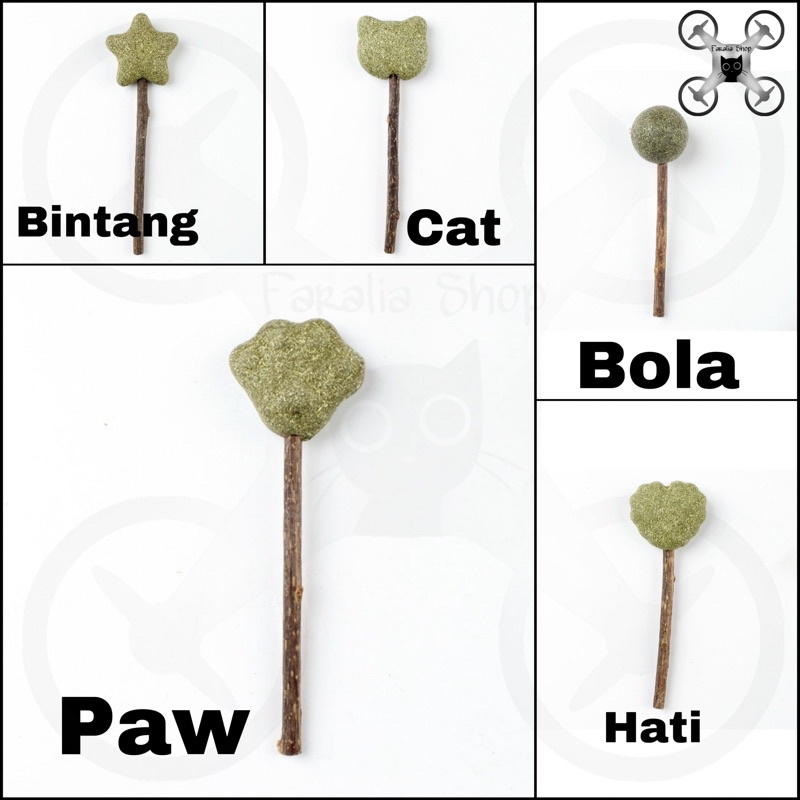Catnip Lolipop Stik Bola Snack Kucing Mainan Pembersih Gigi Lollipop Loli Lolli Pop Cat Nip Mint