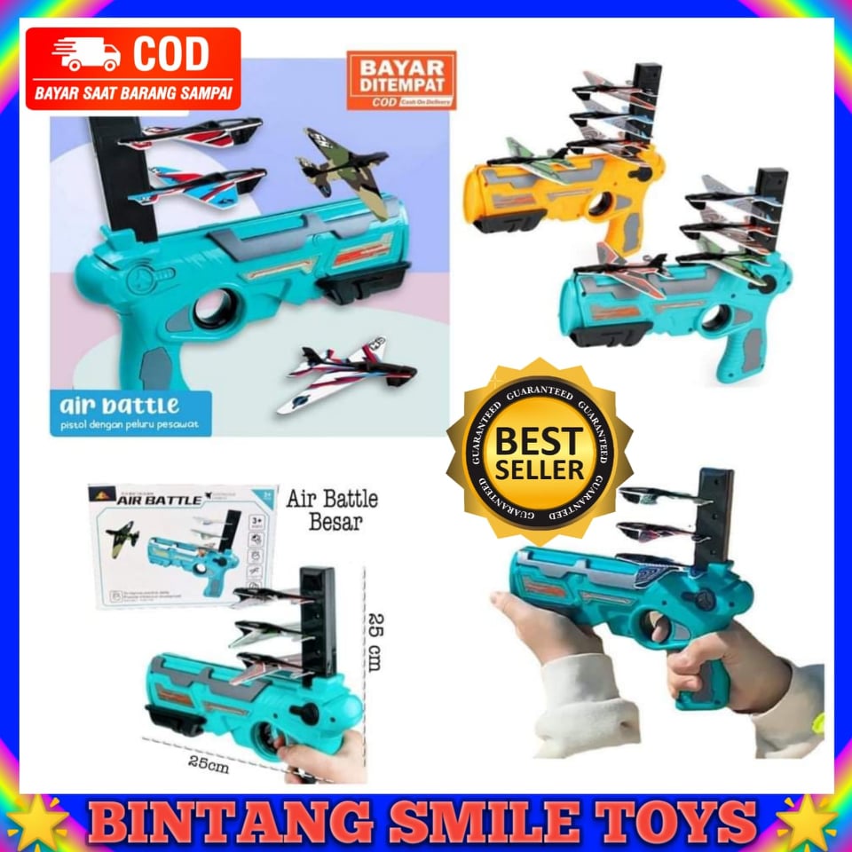 MAINAN ANAK TEMBAKAN PESAWAT TERBANG AIR BATTLE MAINAN PISTOL PELURU PESAWAT TERBANG BUSA GABUS / GU