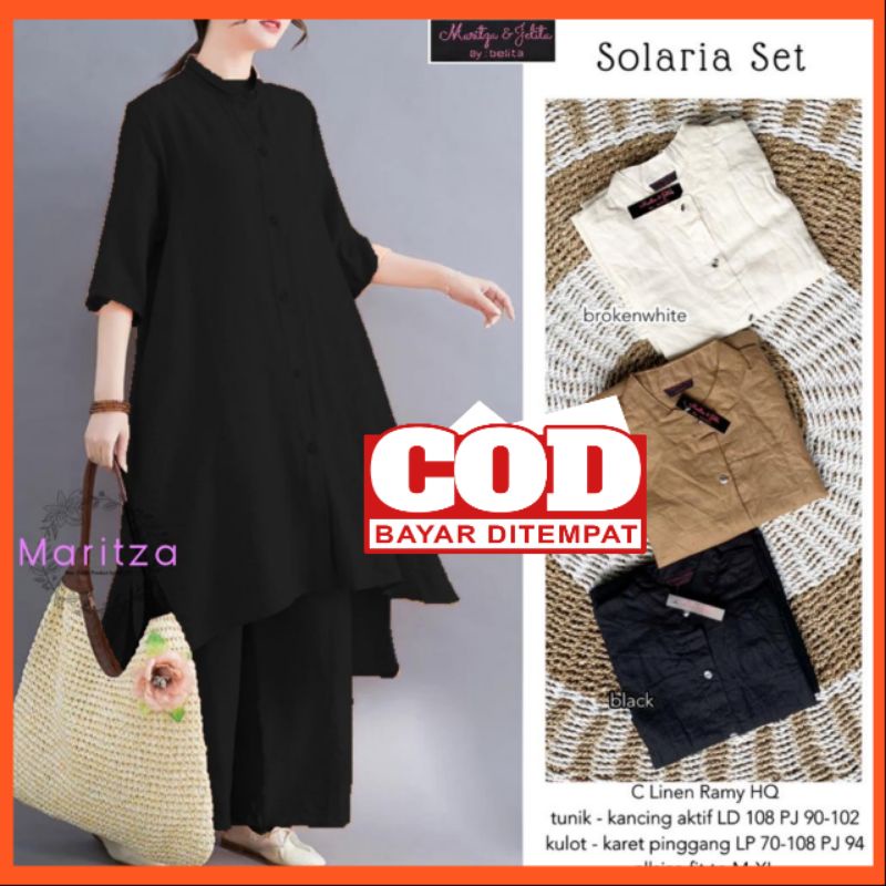 SOLARIA ONE SET WANITA KEKINIAN POLOS JUMBO KOREAN STYLE-2