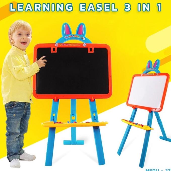 

>*>*>*>*] learning easel 3in1 - papan belajar anak whiteboard blackboard 2 sisi