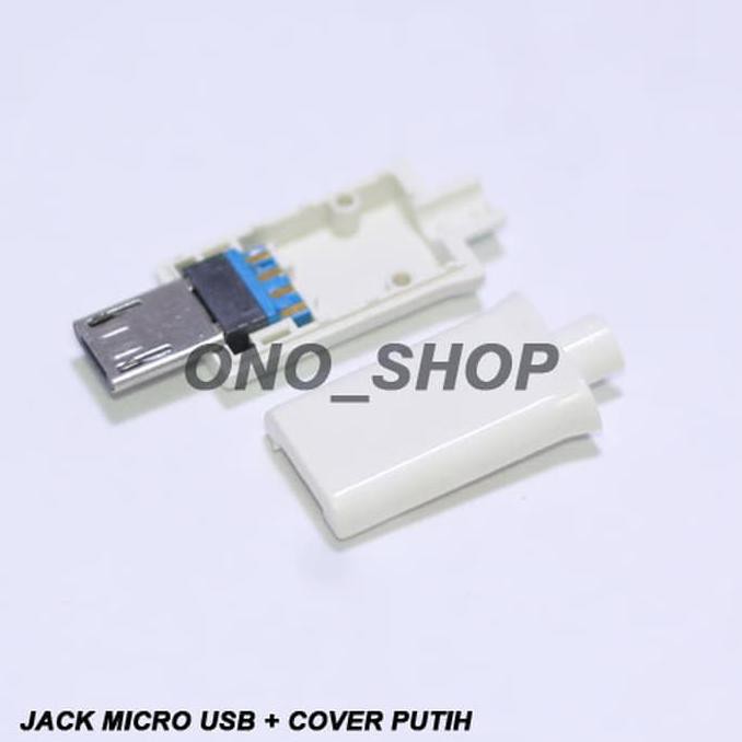 Dijual Jack Micro Usb + Cover Putih Berkualitas