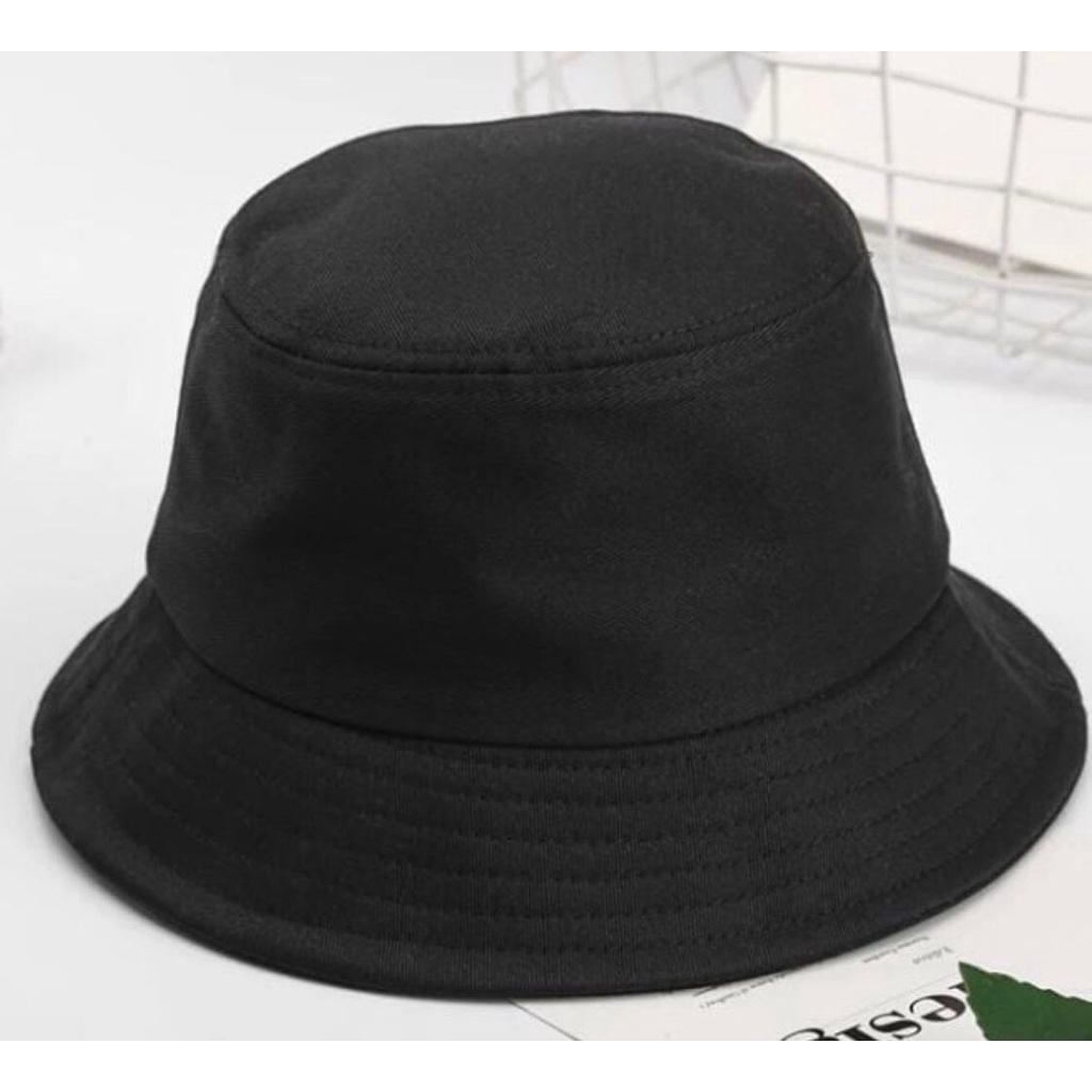 BISA COD_TOPI BUCKET HAT POLOS BISA BOLAK BALIK