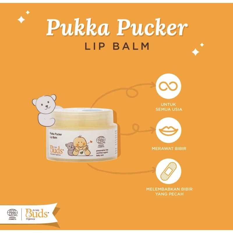 Buds Organics Pukka Pucker Lip Balm/Baby lip balm