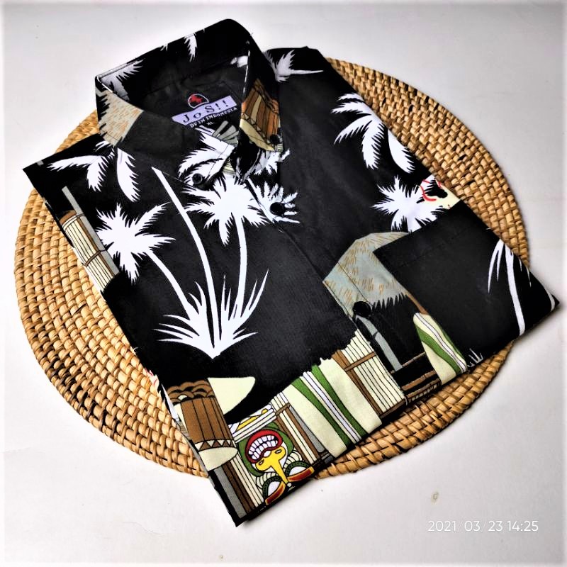 Kemeja Pria Lengan Pendek Motif Surfing Distro Bahan Katun Premium