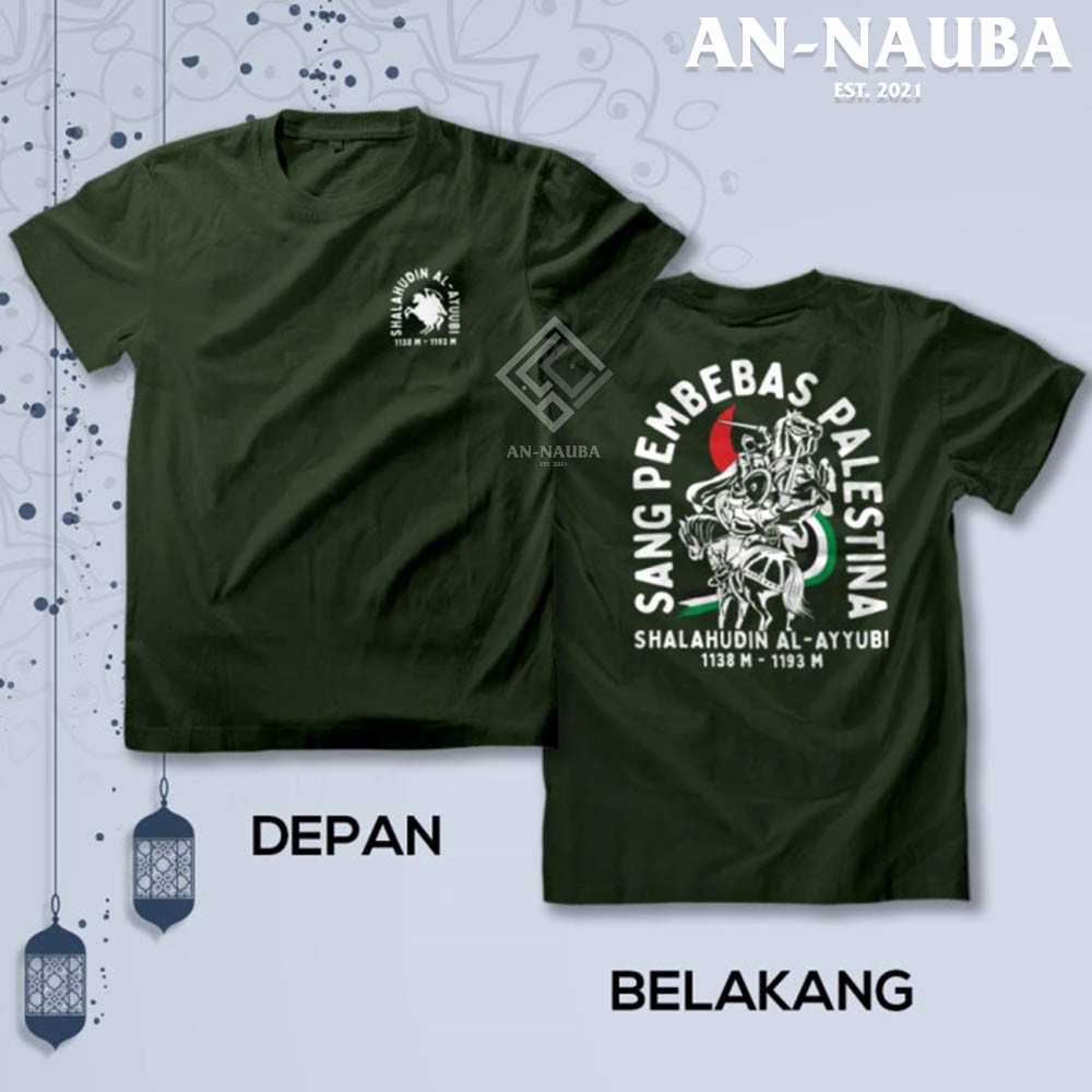 Kaos Dakwah Islami Sahabat Nabi / Salahuddin Pembebas Palestina / Baju Santri Muslim [6508]-3