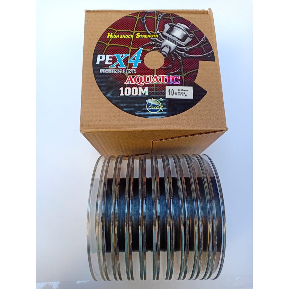 Senar PE Pancing Orca Aquatic X4 Ultralight 100M Connecting - PE 0.2