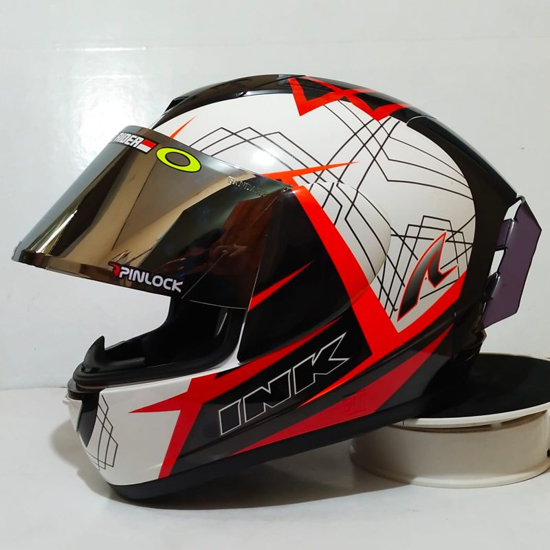 HELM INK CL-MAX PAKET GANTENG VISOR IRIDIUM (include visor ori)-#3 wh/red