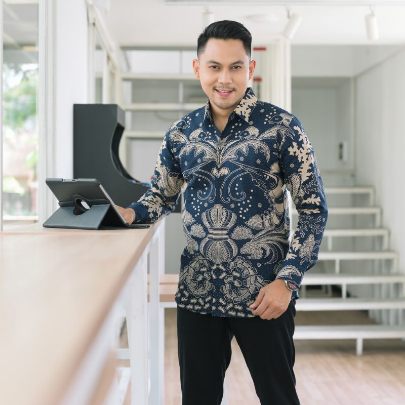 Kemeja Batik Pria Dewasa Slimfit Terbaru 2022/Baju Batik Pria Lengan panjang Lapis Furing/Kemeja Bat