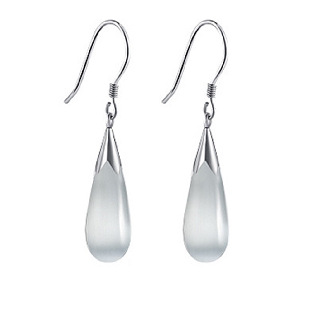 Hu Hu Hu Hu Hu Alat Bantu Pasang Kacamata♡ Anting Kait Gantung Wanita Desain Bungadaun Hias Opal Bentuk Tetesan Air Untuk Hadiah