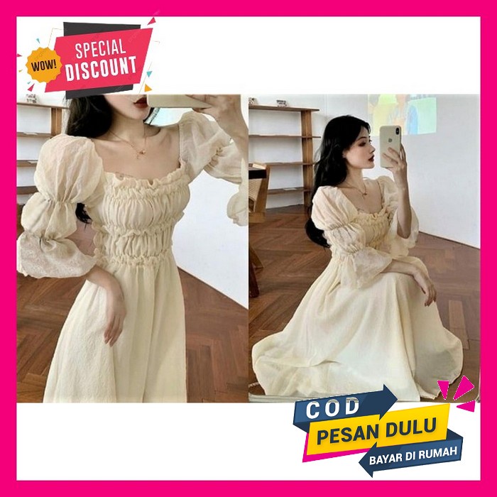 Amirahfashion88 - Dress Rosaria / Dress Casual / Dress Formal / Dress  Dress Maharani Cream [Dress