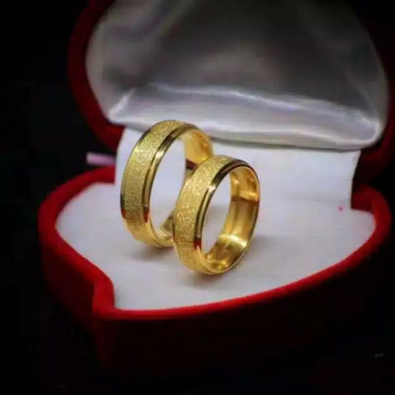 cincin titanium gold pasir emas - cincin titanium pasir emas