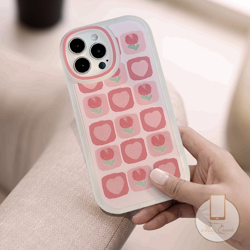 Case Pelindung Lensa Bentuk Bunga Tulip Tahan Banting Untuk iPhone 11 12 13 Pro Max XR 7 8 6 6s Plus X XS Max SE 2020