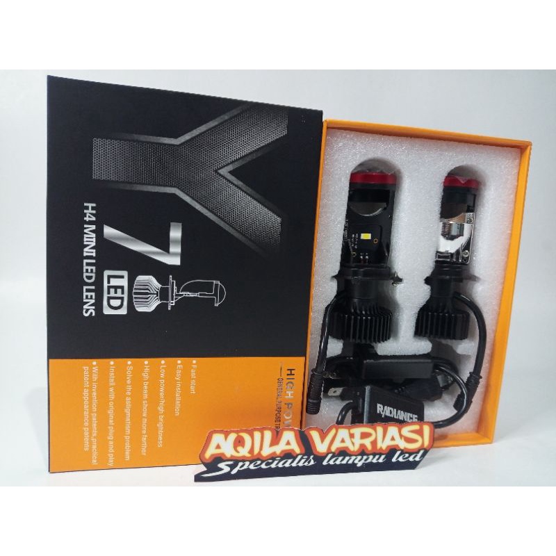 Y7D H4 Proyektor LED Lensa Mini Auto H4 Bohlam Lampu Depan LED Kit Konversi Sinar Tinggi Rendah 120W