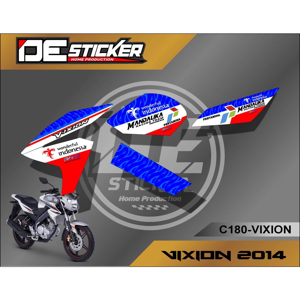 Mandalika  Striping stiker Motor VIXION 2014 (C180) stiker Motor sticker Variasi Racing Semi Full Ke