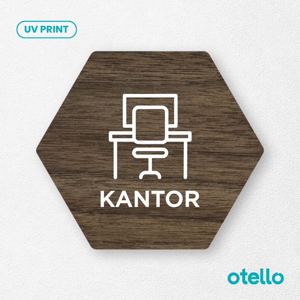 Otello Signage Kantor Sign Board Papan Label Tempel Stiker Nama Ruangan Kayu Office Tag Sticker Ruang Gedung