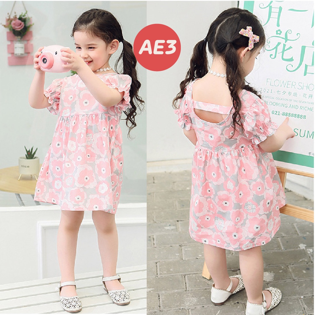 LAPAGO - Dress Gaun Anak Bayi Perempuan Import Motif Elegan Cantik Lucu 2021 usia 2 - 7 tahun Type AE