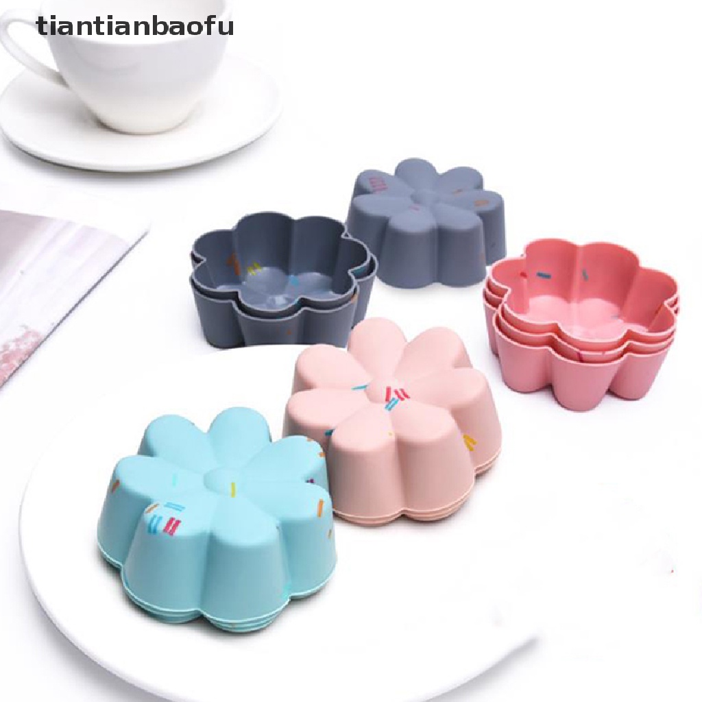6 Pcs Cetakan Kue Muffin Bentuk Bunga Dapat Digunakan Kembali Untuk Alat Dapur