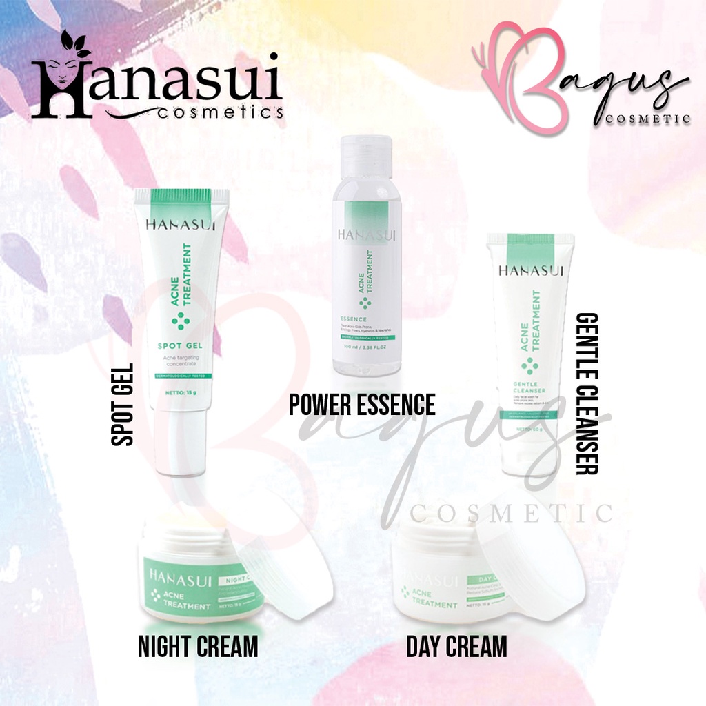 ⭐ BAGUS ⭐ HANASUI PAKET ACNE / FLAWLESS Free Pouch | Skincare Perawatan Kulit Berjerawat Series