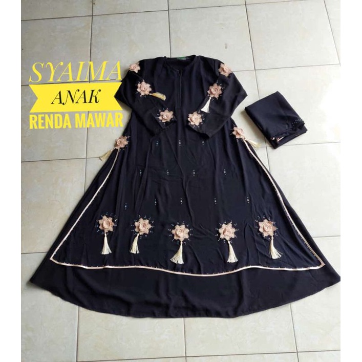 set jubah anak perempuan/syar'i/model syaima mawar/free cadar