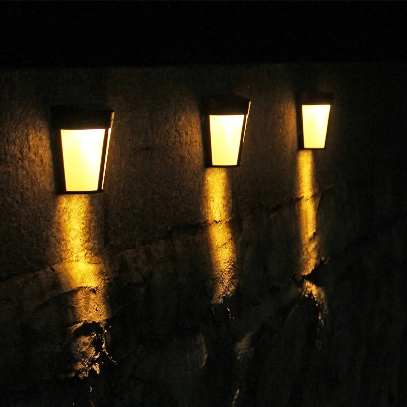Waterproof Outdoor Garden LED Solar Wall Light/Cool White Warm RGB Changeable/Path Yard Landscape Lighting Energy Saving/Auto ON/OFF
