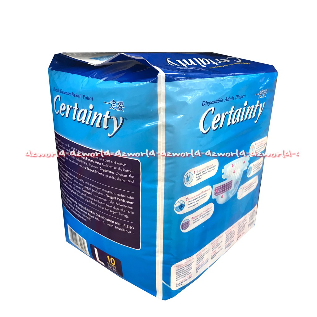 Certainty L 10 Popok Perekat Cegah Iritasi Antibacterial Certainti L10 Popok Dewasa Orang Tua Diapers Anti Bakteri Diaper Certainly