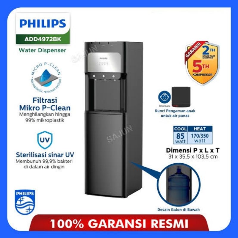 Jual Dispenser Philips galon bawah Add 4972 UV Sterilization Low Watt