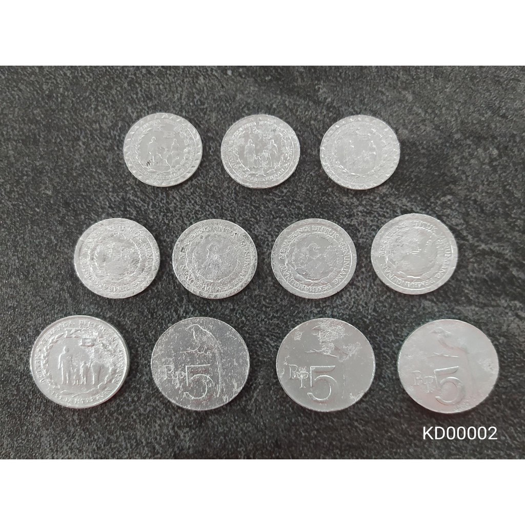 Uang Kuno Koin Rp 5 Dan Rp 10 Paket 11 Keping KD00002