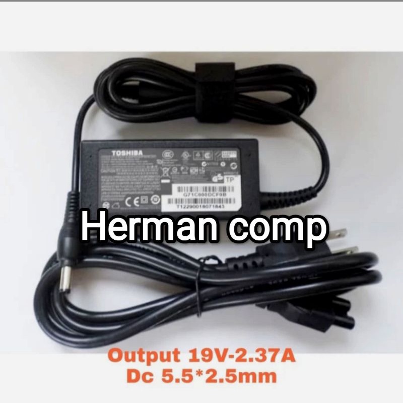 Original Adaptor/Charger Laptop/Notebook Toshiba 19V 2.37A Dc 5.5*2.5mm