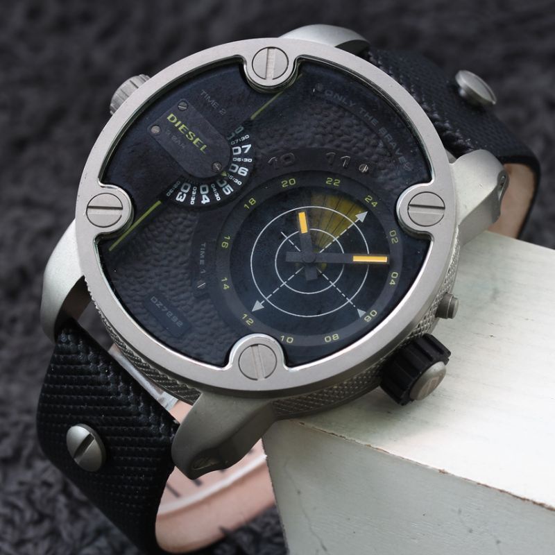 JAM TANGAN DIESEL DUAL TIME PRIA DZ-7292 STRAP LEATHER ORIGINAL BM
