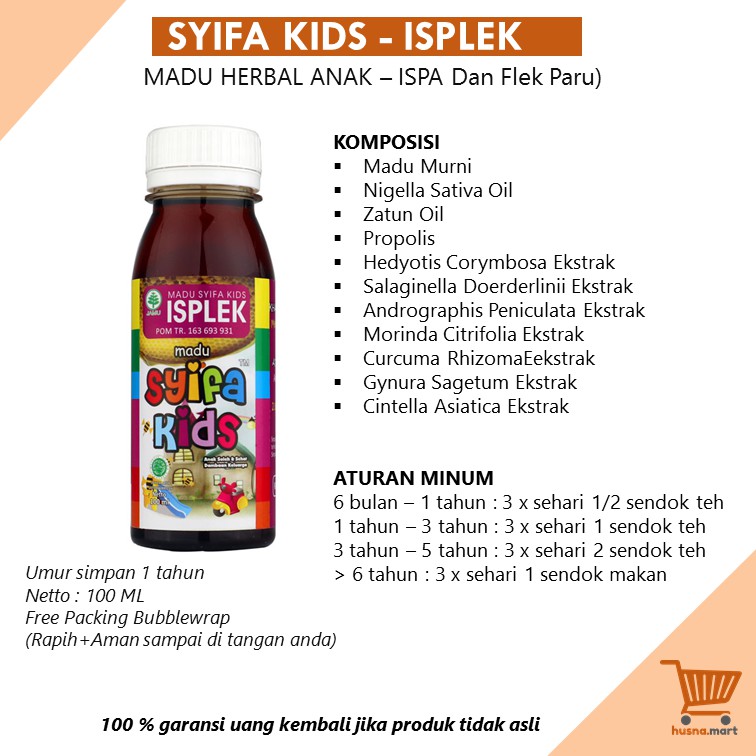 Madu Anak Syifa Kids ISPLEK Original / Obat ISPA Dan Flek Paru