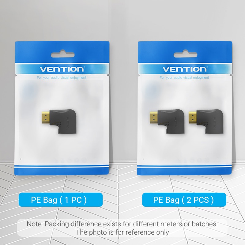 Vention Kabel Adapter Konektor HDMI 4K Male Ke Female Bentuk L