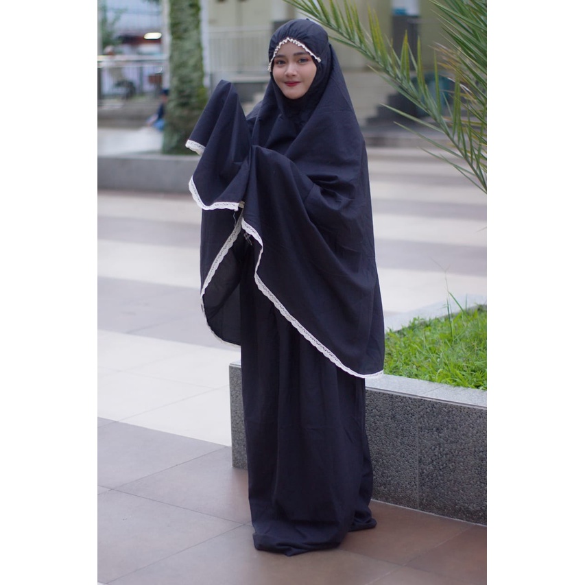 Mukena Mukenah Dewasa Polos Jumbo Telekung Bali Traveling Travelling Travel Bahan Katun Adem