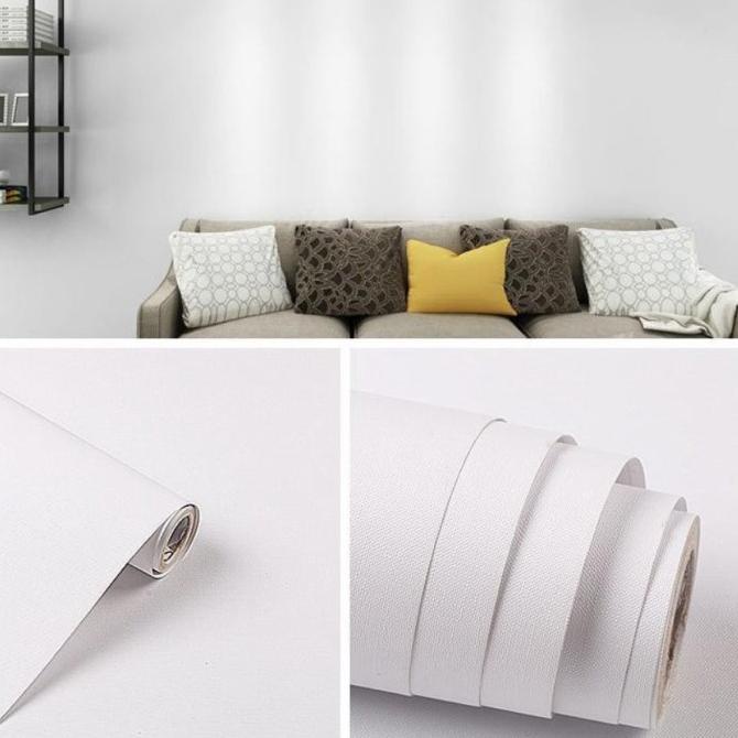 {{{{}}] jual wallpaper sticker dinding motip putih polos