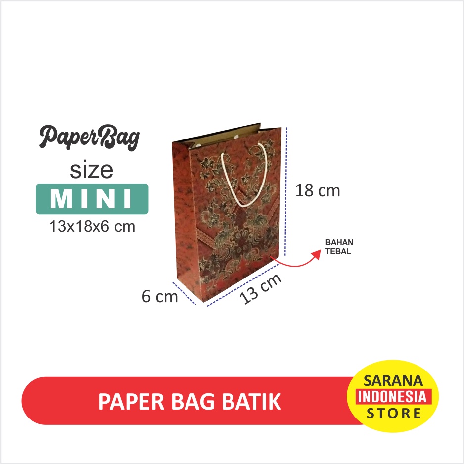 

Paper bag Batik - Tas kado Kertas Goodie Bag Kraft ukuran MINI