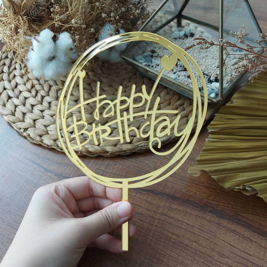 CAKE TOPPER HAPPY BIRTHDAY / HIASAN KUE / TULISAN HAPPY BIRTHDAY / HIASAN ULTAH / HIASAN CUPCAKE / K