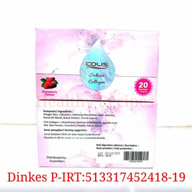 Colis Sakura Beauty Collagen Strawberry Flavour