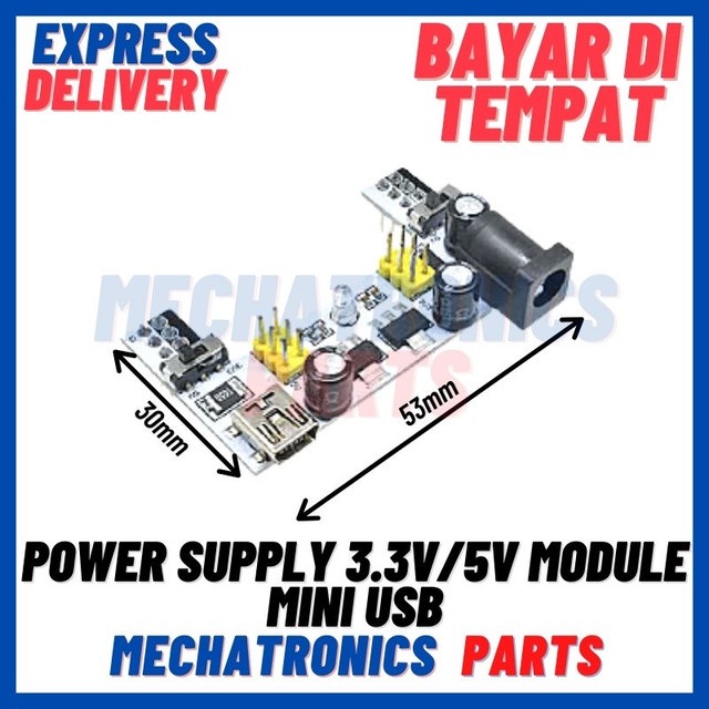 [5625] POWER SUPPLY FOR MB102 BREADBOARD 3.3V/5V MODULE MINI USB