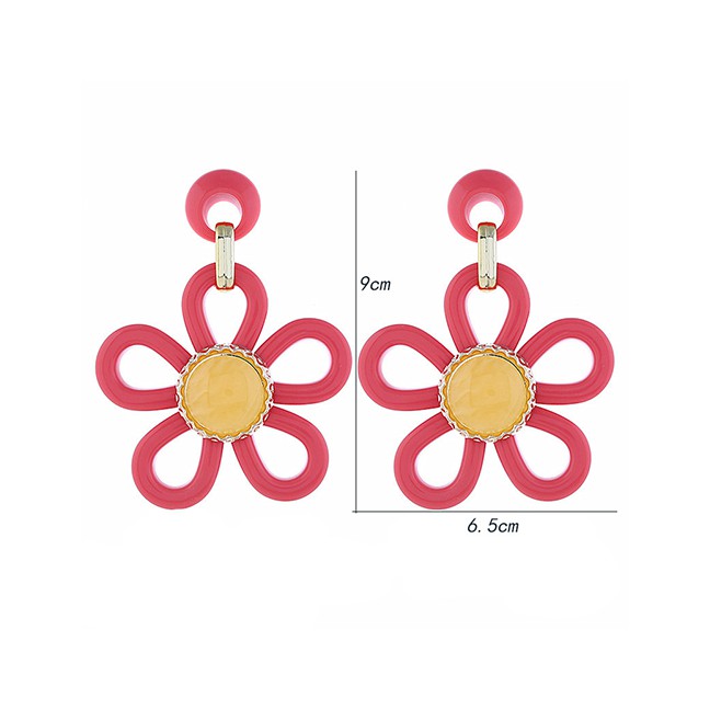 LRC Anting Tusuk Fashion Acrylic Flower Earrings F6720X