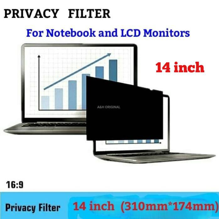 FILTER ANTISPY ANTI SPY LAPTOP 14 INCH PRIVACY SCREEN GUARD NOTEBOOK