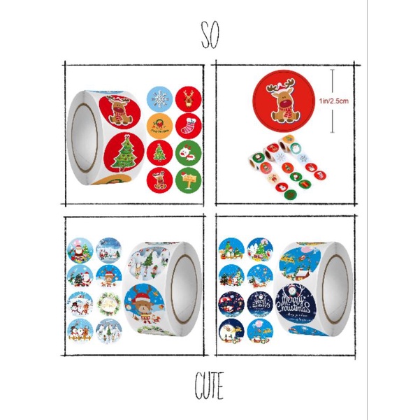 

Sticker Christmas Natal - Sticker Kemasan Bulat